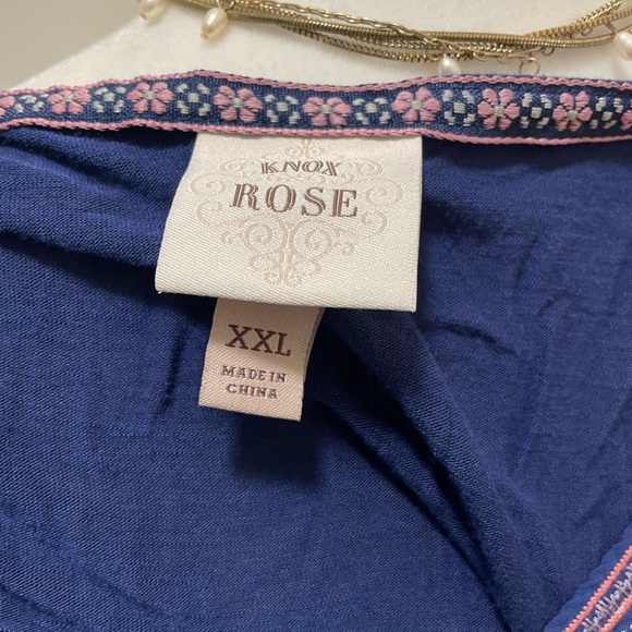 Knox Rose Blue Embroided Top - Picture 5 of 7
